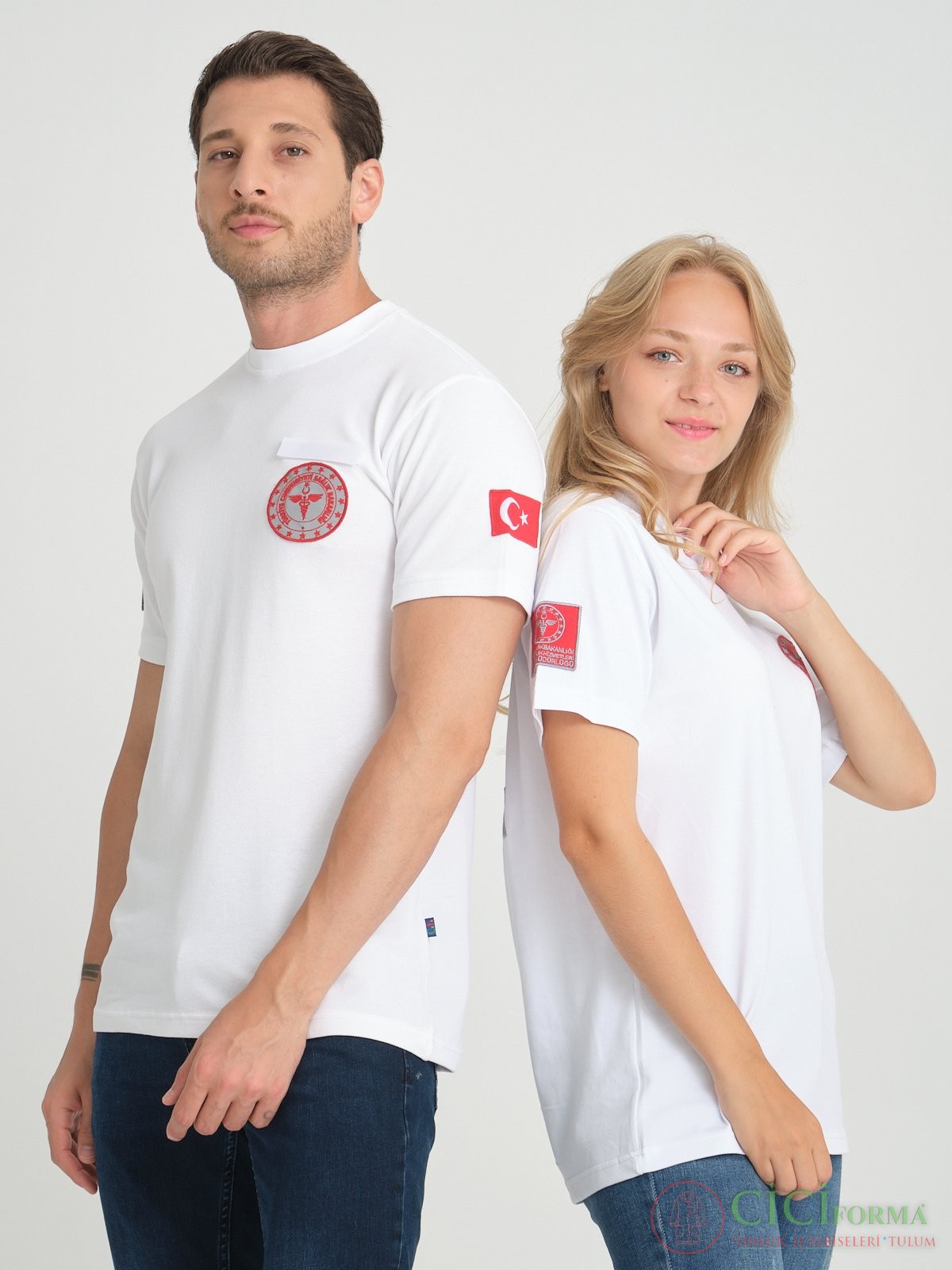 112 Acil Kısa Kol Penye Beyaz